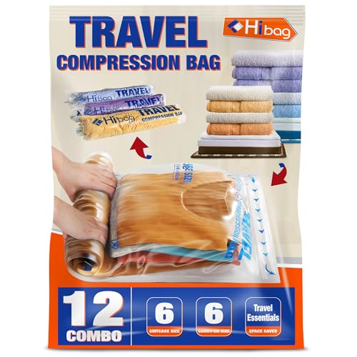 Travel Compression Bags for Cruise Travel Accessory (12 Pack)