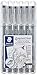 Produktbild Staedtler 308 SB6P VK Pigment liner 308-80 x 6 (4+2 gratis) schwarz pigmentierter schwarzer Filzstift, bruchsicher zum Schreiben und Zeichnen, Spitze 0,05/0,1/0,2/0,3/0,5/0,8 mm