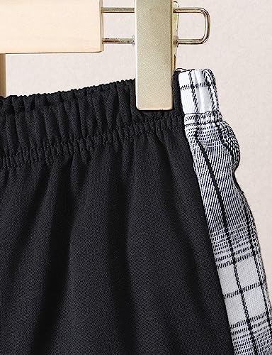 Image of Little Boys Two Pieces Outfit Kids Plaid Color Front Button Down Hoodie Sweatshirt and Jogger Sweatpants Sets