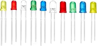 10 Pcs 3mm 5mm Led Diode Flashing White Red Green Blue Yellow RGB Fast Slow Flash Diffused Clear Color Changing Light Emitting (Color : 5mm Color BU Flash)