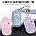 Montague Key Fob Cover for Honda with Keychain, Premium TPU Key Case Shell for 2024 2023 2022 Honda Accord, Civic, HR-V, CR-V, Pilot Remote Smart Car Key Fob Protector（5 Buttons Pink）