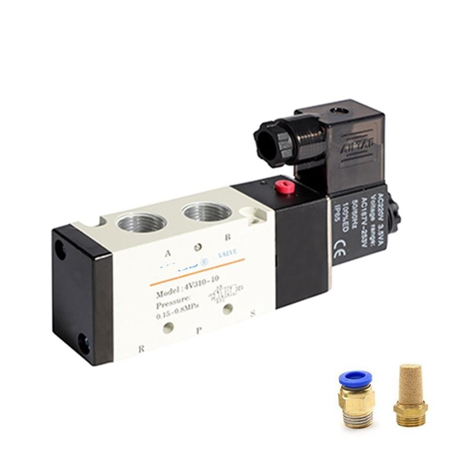 Electroválvula neumática 4V310-10 DC12V con escape silencioso de montaje rápido