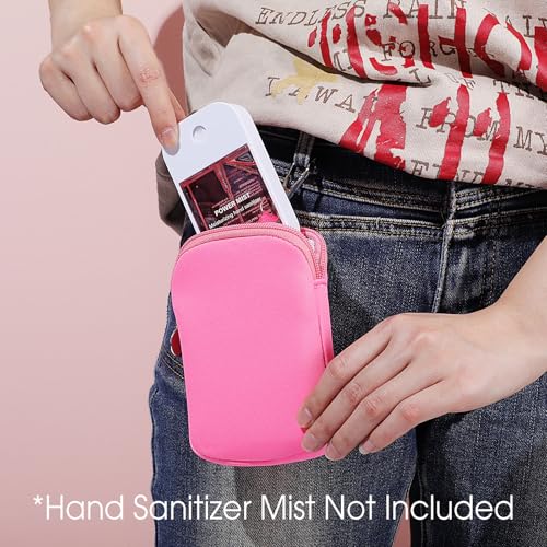 Image of Halloscume 3 Pcs Hand Sanitizer Spray Case Hand Sanitizer Holder Zippered Pouch, Fashion Accessory with Snap Hook, 3 Colors Protective Case with Keychain for Power Mist 1FL OZ(Pink, Orange,Red)