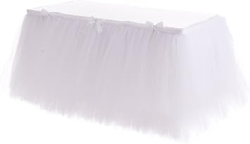 Table Skirt Wedding Baby Shower Birthday Bridal Shower Party White Tutu Table Skirt 9ft