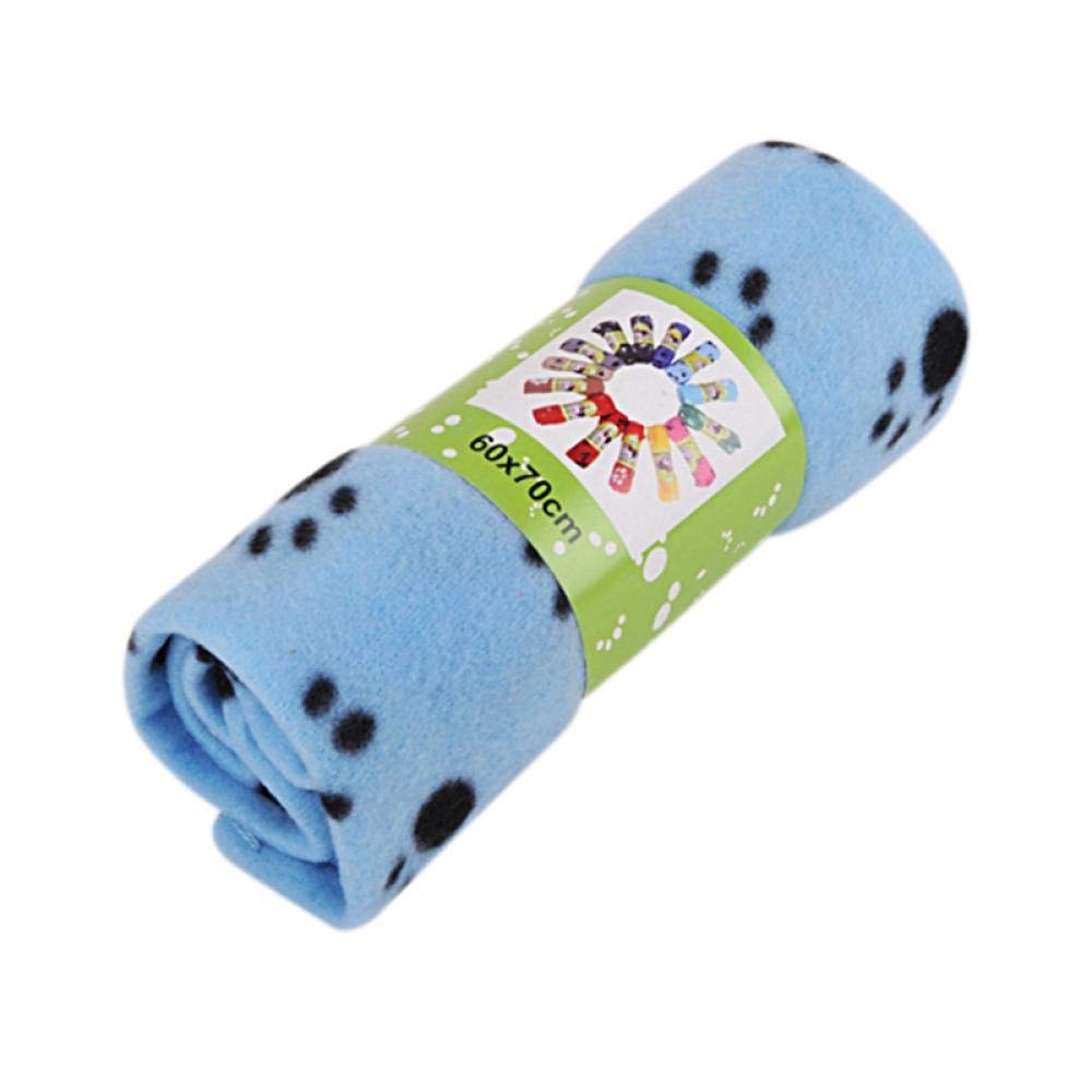 Coperta per Gatti Pet Morbida Coperta Calda Cane Gatto Carino Floreale Zampa Letti Cucciolo Doppia Faccia Mat per Divano Auto Sedile Posteriore 5Pz Blu
