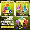 KIMIGO Juego de Juegos de Carnaval 3 en 1,Juego de Lanzamiento de Anillos,Juegos de Lanzamiento,Juegos para Exteriores,Ring Toss Game Set para Niños,Ideal para Cumpleaños y Fiestas al Aire Libre #1