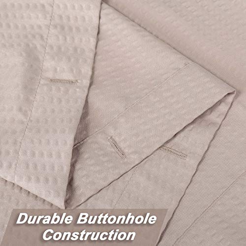 Caromio Water Repellent Soft Microfiber Fabric Shower Curtain Or Liner For Bathroom, Decorative Embossed Pattern, Taupe, 72X72 Inches #TOP1