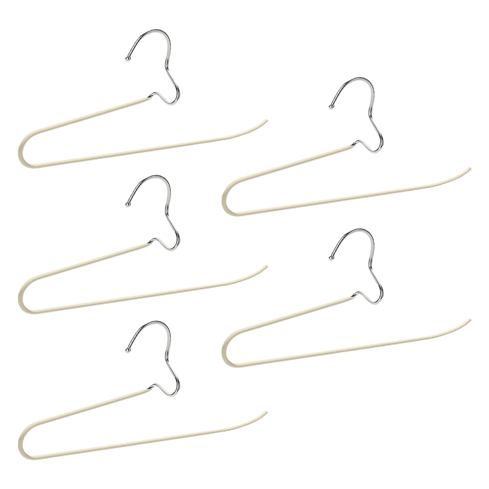 MICFENY Pack Of 5 Creative Gooseneck Pants Hanger Nonslip Rubber Coated Metal Hangers For Closet Storage And Organization