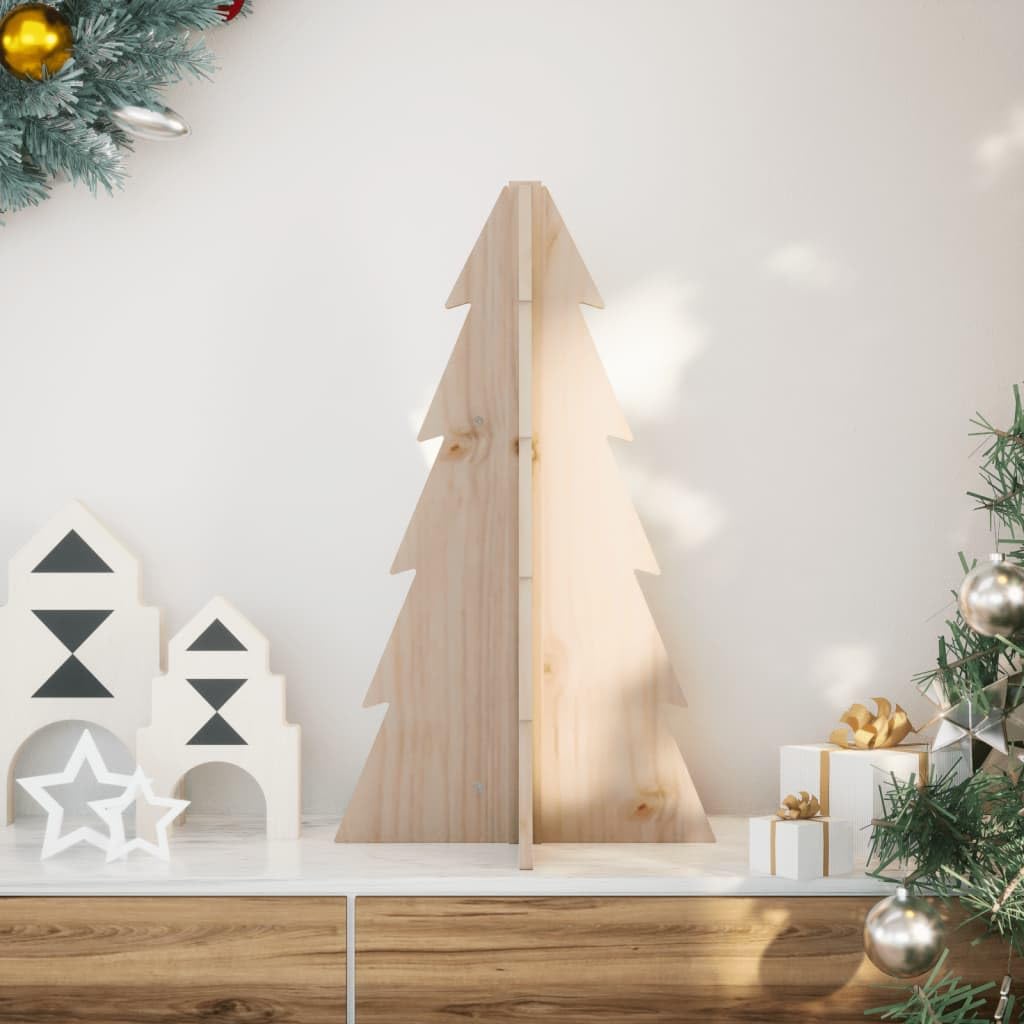 Árbol de Navidad de madera para decorar, 69,5 cm, madera maciza de pino, árbol de decoración DIY para ambiente festivo de Navidad, interior