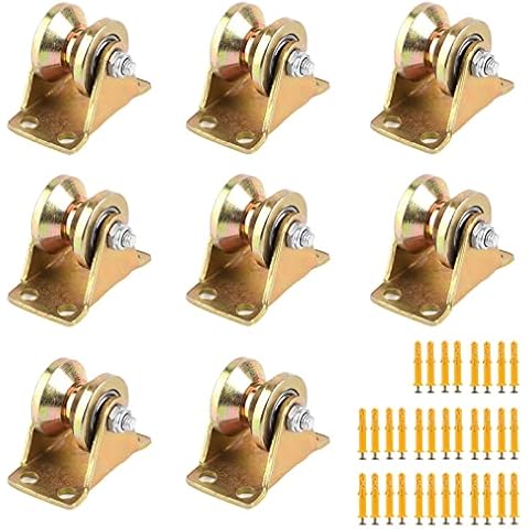 DBREAKS 8 Pieces Pulley Wheels for Rope Electric Motors, Pulley with Ball Bearing, V-Groove Wheel, Inversion Pulley with Screws, 100 kg/pc Cover
