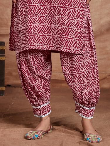 Image of EthnicJunction Women's Cotton Blend Embroidered Salwar Suit Set