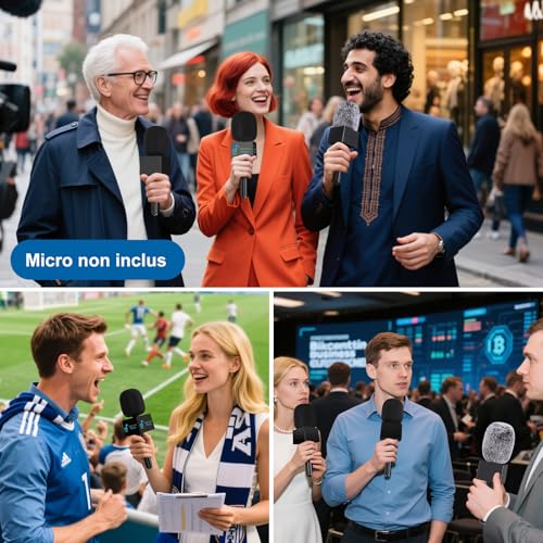 Support interview portable pour micro sans fil lors de vos vlogs et reportages - 6