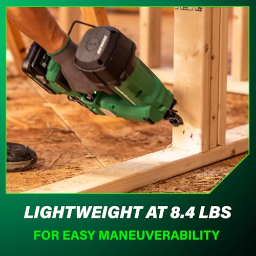 Image of Metabo HPT 18V MultiVolt Cordless 21 Framing Nailer Kit, 3-1 /2 inch Plastic Strip Framing Cordless Nailer, Power Tool with 4.0Ah Lithium Ion Battery, Drives 2 inch to 3-1 /2 inch Nails, NR1890DRA
