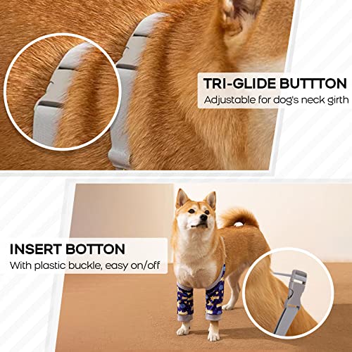 Image of ROZKITCH Dog Surgery Leg Sleeve for Front Legs, Pet Prevent Licking Wound Elbow Knee Protector, Dog Leg Sleeve to Stop Licking Cone Collar Alternative for Sprain ACL CCL Arthritis Blue 3XL