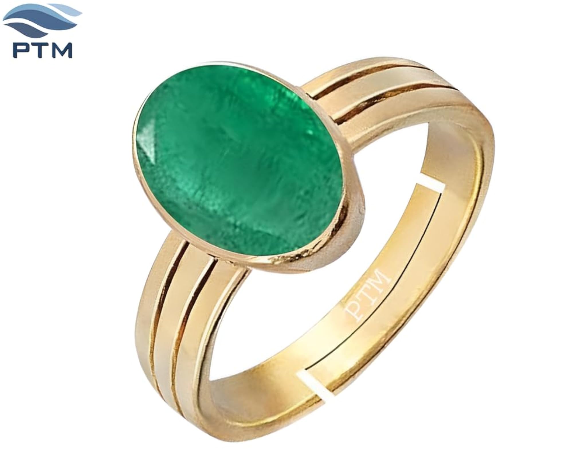 Women's Emerald 9.25 Ratti Gold Plated Adjustable Ring, Astrological Gift