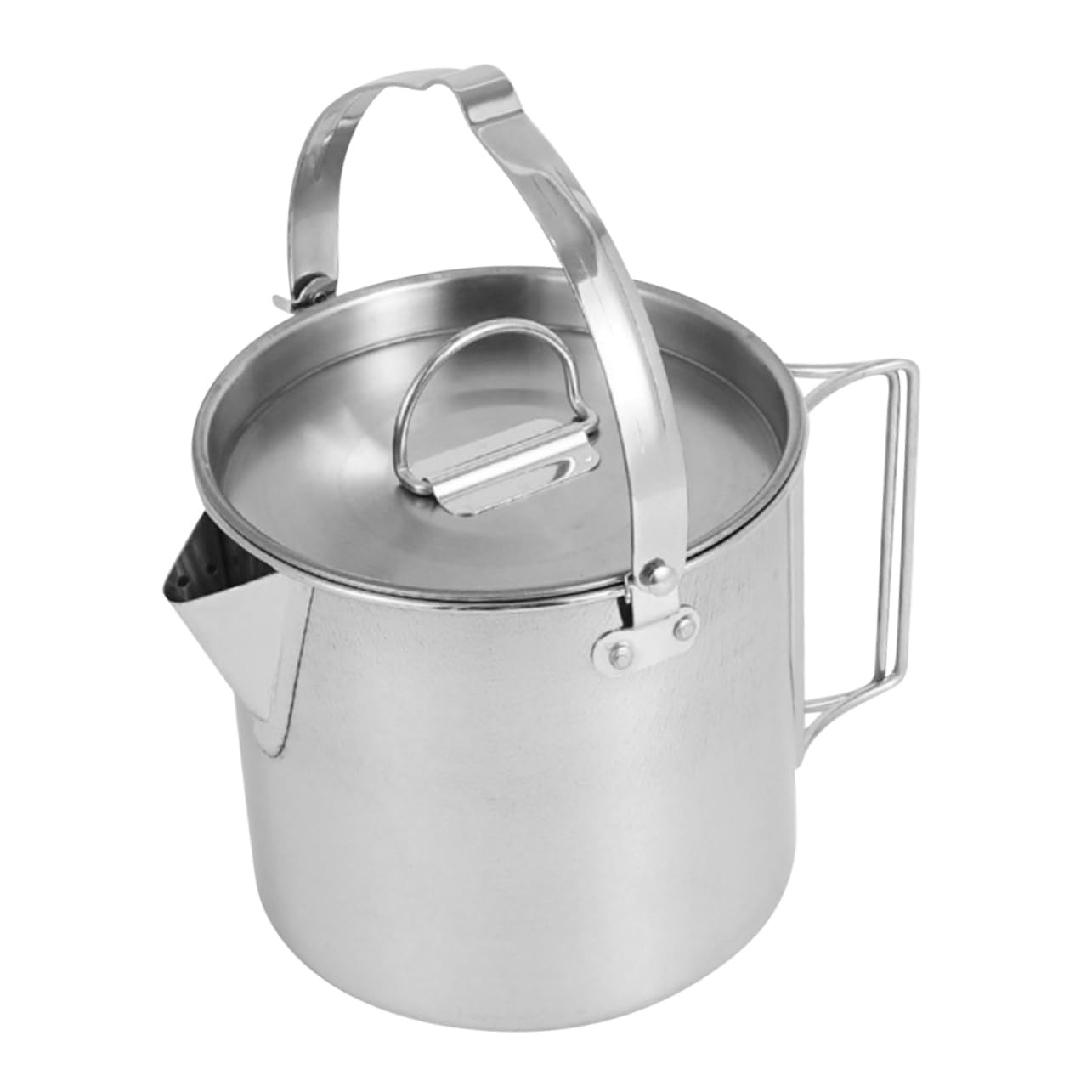 Balacoo Outdoor Portable Teapot Stainless Steel Water Kettle with Ergonomic Handle for Camping and Hiking Supplies Durable and Easy to Use for Home and Outdoor Activities