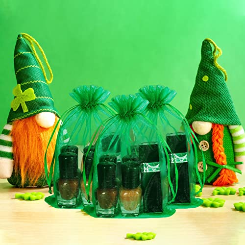 Image of Dealglad 50pcs Drawstring Organza Jewelry Candy Pouch Christmas Wedding Party Favor Gift Bags (8x12, Green)
