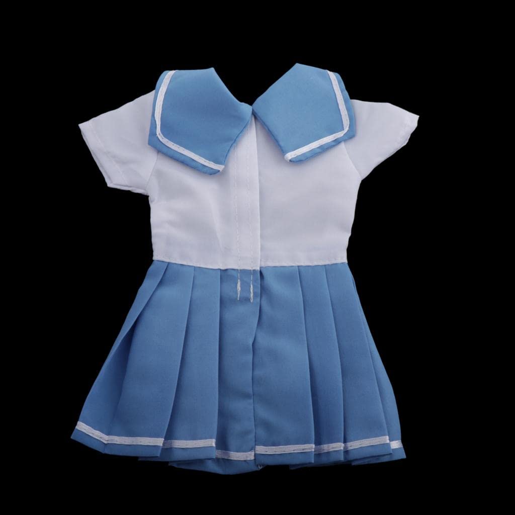 BJD Puppenkleid 1/3 BJD Puppenkleidung Prinzessinnen Party Kleid Mode Bekleidung Set Zubehör aus Stoff Handarbeit Passend für Night Lolita Puppen für, Schuluniform Blaue Rock