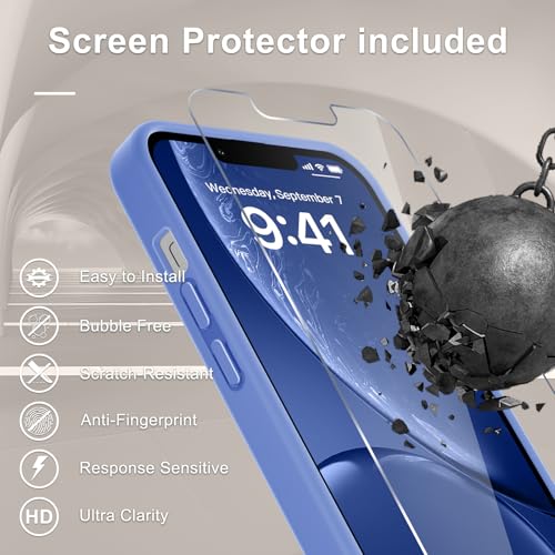 Image of YENAPOON for iPhone 13 Pro Max Case, Matte Magnetic Phone Cover [with 1 Screen Protector] [Support for MagSafe] [Shockproof Military Grade Protection] Translucent Frosted Back, Purple