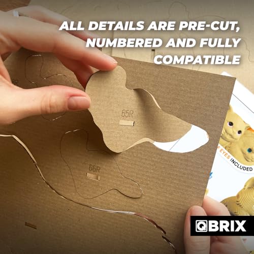 Image of QBRIX 3D Puzzles for Adults Pomeranian Pen Holder and Cat Phone Stand, 3D Puzzles for Adults, 3D Model Kit for Teens, DIY Crafts for Home Decor, Original Gift, Cardboard Model Building Kit