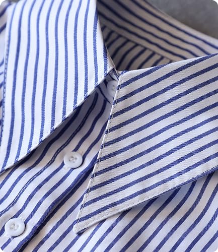 Image of GUZOSJO Blue Striped Detachable Collar Shirt,Dickey Half Blouse False Collar for Lady Girls Men