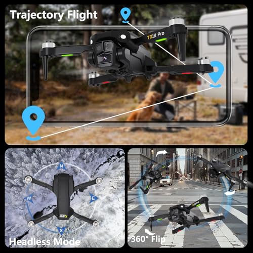 TD12Pro Drone with 1080P HD Camera, Brushless Motor, Optical Flow Positioning, Level 3 Wind Resistance, 3 Speed Modes, Drones for Adults Beginners, Outdoor Photography Foldable RC Quadcopter - Image 7