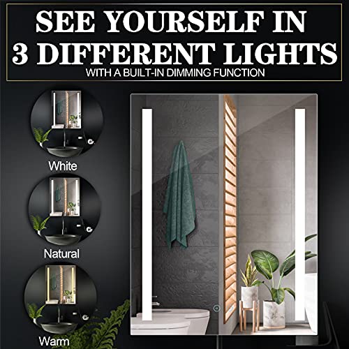 Ankishi 7-in-1 RGB 20W badkamerspiegel met verlichting, 2700K-6500K dimbare badkamerspiegel LED met 240V… - Image 6
