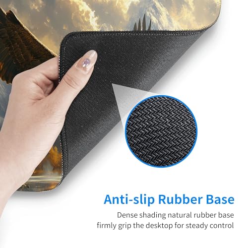Image of Fall Eagle Landscape Extended Gaming Mouse Pad, with Stitched Edges Large Mouse Pad Desk Protector, Rubber Base Mousepad Keyboard Mouses Mat for Work Game Office Home- 32 inch X 12 inch Inch,E710
