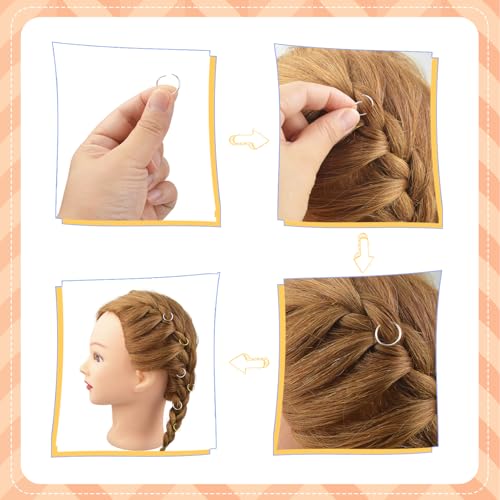 100 Piezas Aros para Trenzas Accesorios para el Cabello miniatura 6