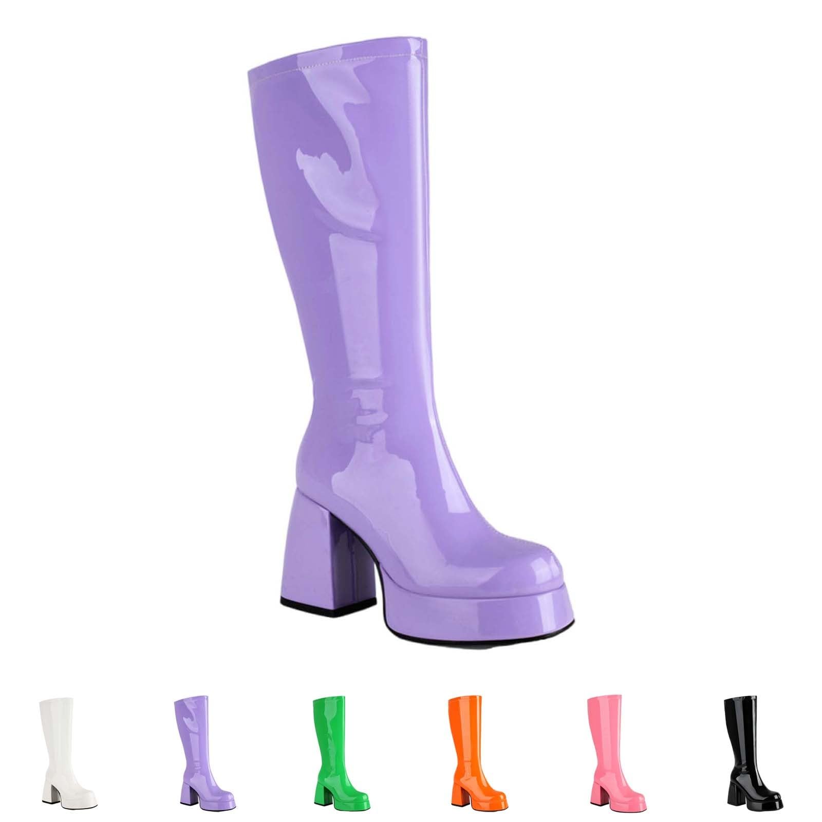 Botas altas de tacón para mujer, botas altas por encima de la rodilla ligeras al aire libre botas altas con tacón con cremallera botas de montar para mujer suela interior primavera invierno,