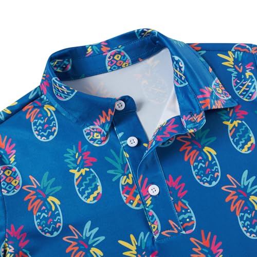 Cuddomper Boys Hawaiian Polo Golf Shirt Cool Pineapple Clothes 7-8 Years - image 3