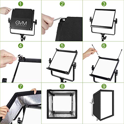 GVM Softbox für LED Videolicht der Serien 800D, 480LS, 560AS, Zubehör für Videobeleuchtung 800D, 480LS, Softbox für… – Bild 5