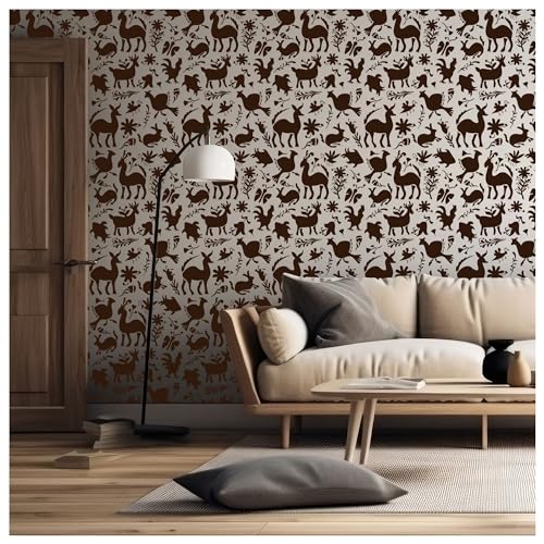 Image of Kayra Decor Mexican Art Kids Room Wall Stencil -Pack of 1, Sheet Size 24 x 36 inch /Design Size 19.75 x 31 inch.