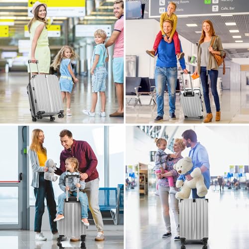 Image of 3-Piece Zipperless Luggage Set,20 /24 /28 Inch, Airline Approved Carry-On 22x14x9, 9H Scratch-Proof PC Hardshell, Aluminum Frame, 360 Spinner Wheels, Checked Suitcases, Silver