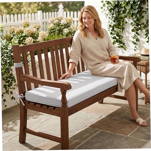 Coussin de banc d'extérieur imperméable et résistant gris clair