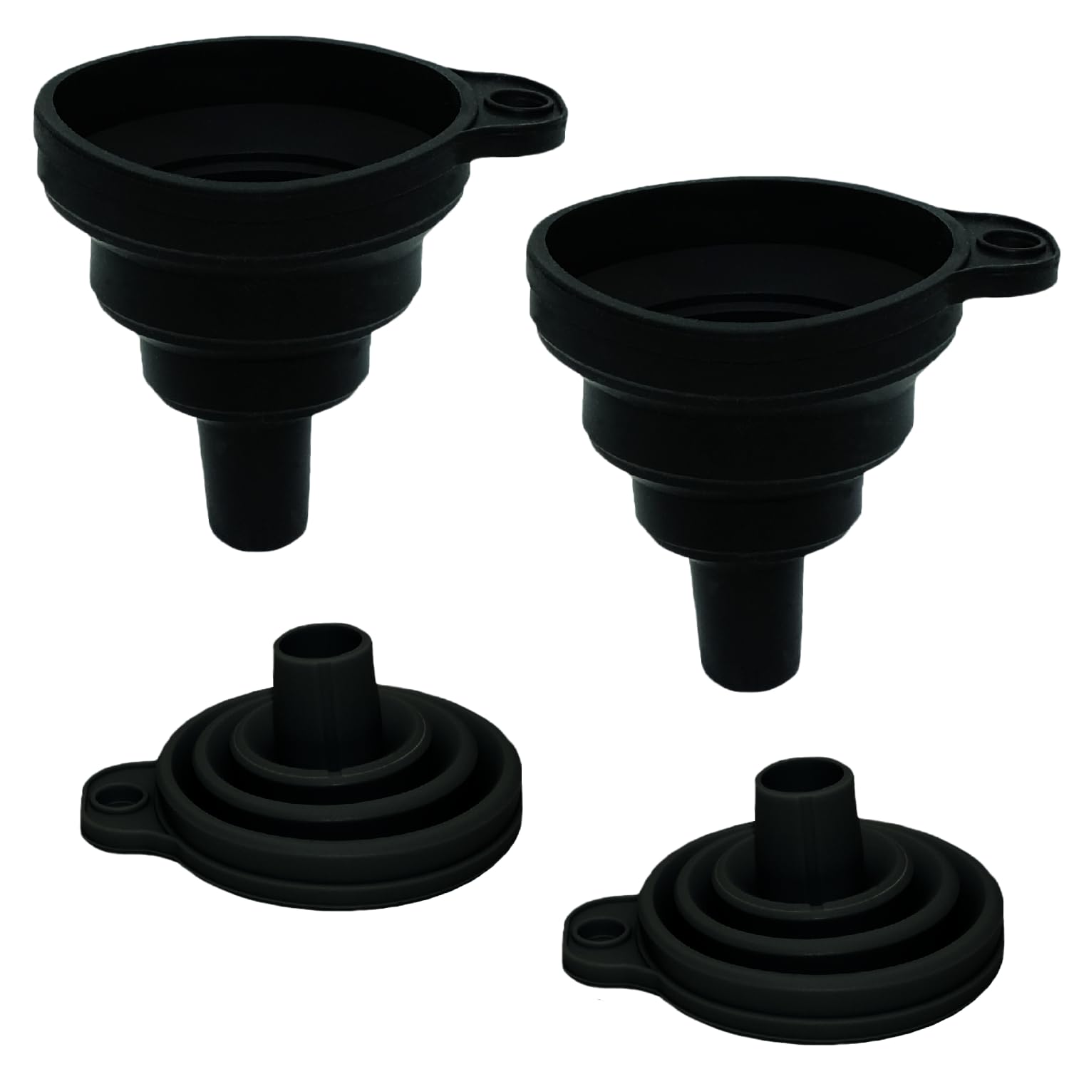 Funnels for Filling Bottles Set of 2, Food Grade Silicone Funnel for Kitchen Use. Small Collapsible Funnel Bottle Funnel for Water Liquid Protein Powder Transfer.