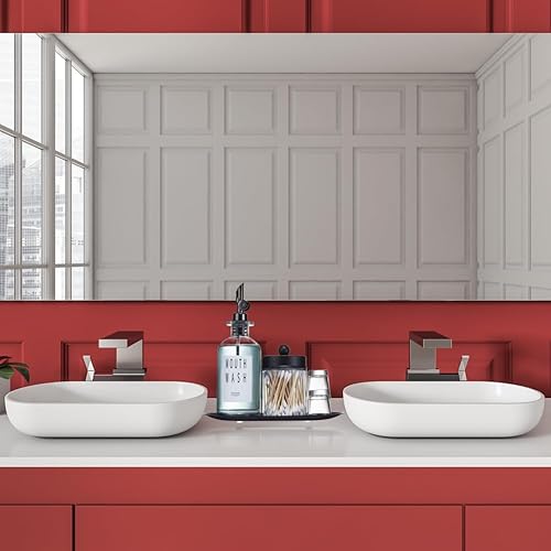 Miniatura 6 de Altfun Dispensador de enjuague bucal de vidrio para baño con tazas, botella contenedor de enjuague bucal estilo con soporte Qtip, botella de vidrio