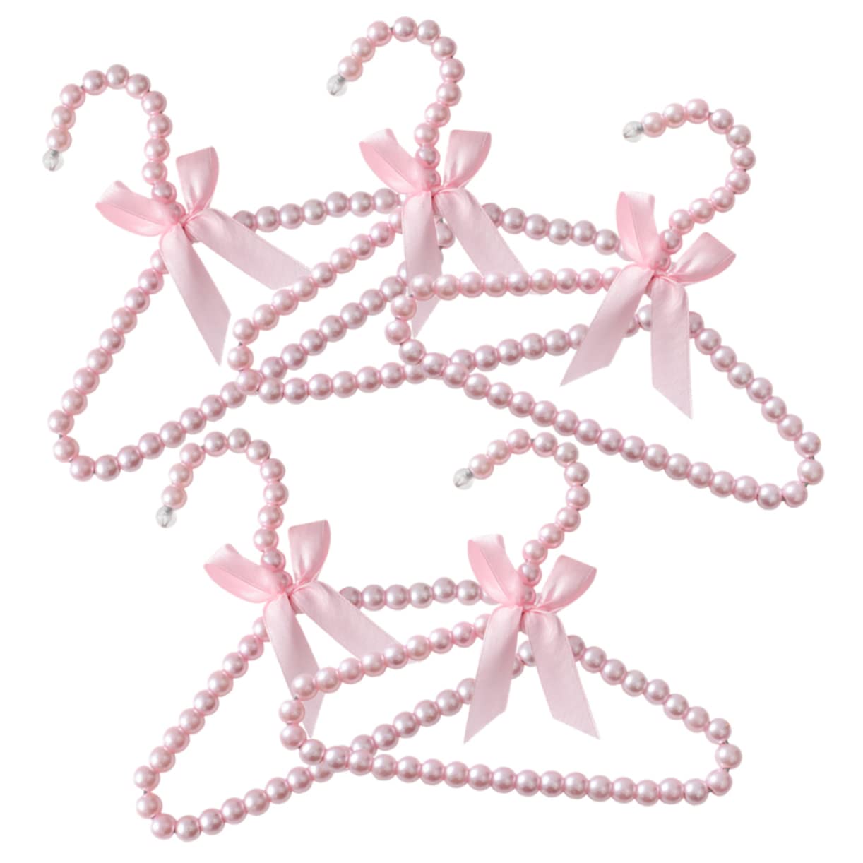 Happyyami 5pcs Small Pearl Hangers Delicate Clothing Organizers Non Slip Hangers for Clothes for Pants Dresses