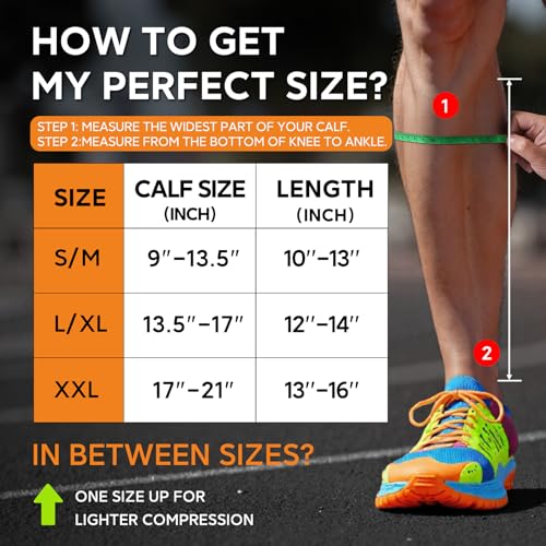 Image of NEWZILL Compression Calf Sleeves (20-30mmHg) for Men & Women - Perfect Option to Our Compression Socks - for Running, Shin Splint, Medical, Travel, Nursing