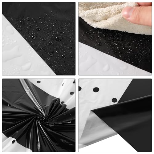 Image of Oudain 3 Pcs Black and White Polka Dot Tablecloth, Minimalist Disposable Plastic Waterproof Tablecloths, Rectangle Table Cover for Birthday Wedding Baby Shower Minimalist Party Decorations, 54 inch x 108 inch