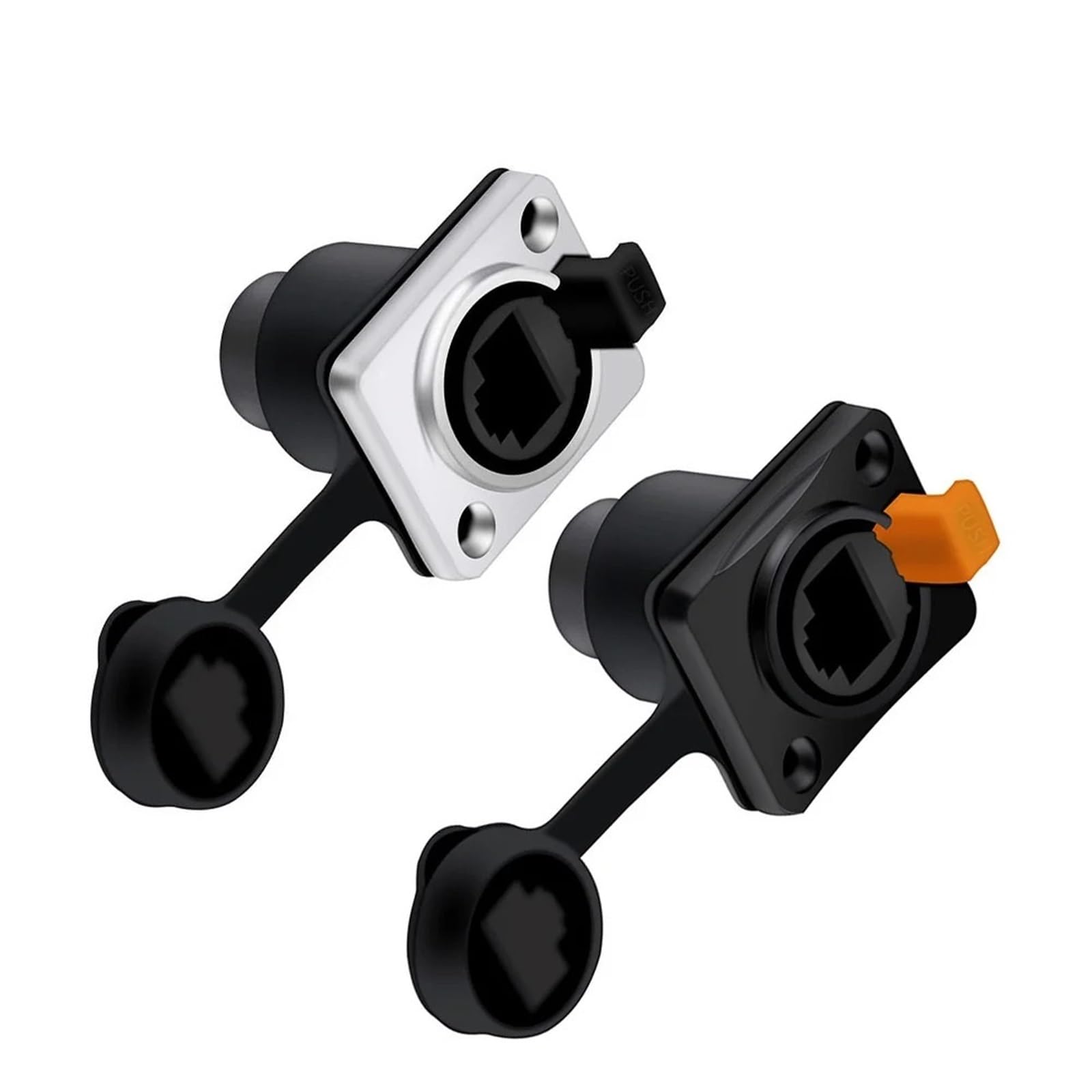 Connecteur Ethernet RJ45 étanche IP65 anti coupures réseau avec embase de montage sur panneau