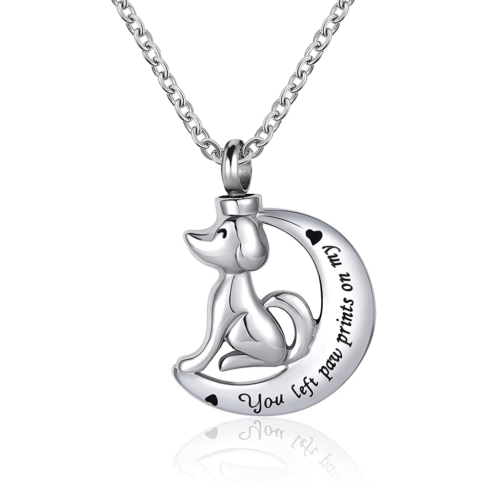 NanMuc Pet Dog Cremation Jewelry for Ashes Memorial Ash Jewelry Keepsake Cat Urn Pendants for Animal Ashes Necklace