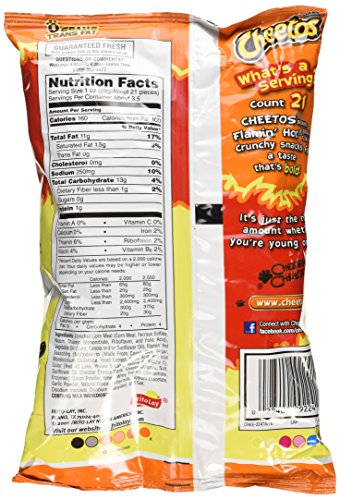 Cheetos Cheese Crunchy FLAMMIN' HOT!!!!! (Made With Real Cheese) (3.25 Oz. XX-large - 7 Pack) (23 Oz. In All)