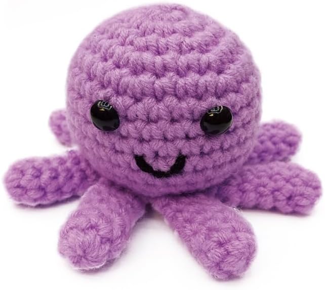 Miniatura 6 de Kit de ganchillo para principiantes, 3 piezas, animales, caracol, unicornio, pulpo, amigurumi, juego de ganchillo para principiantes y adultos con