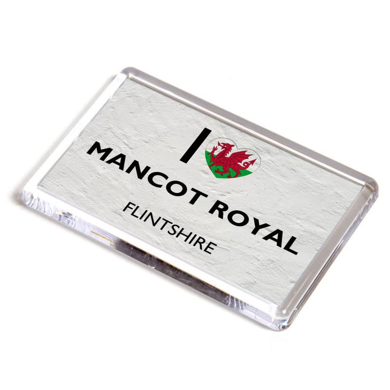 FRIDGE MAGNET - I Love Mancot Royal, Flintshire, Wales