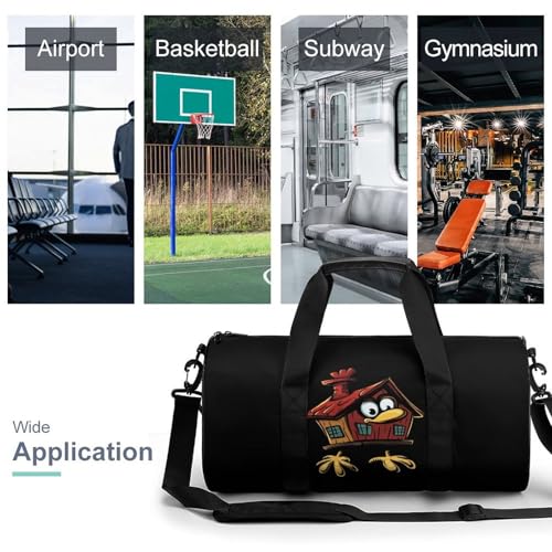 House on Chicken Legs Sports Gym Bag Travel Duffel Workout Bag with Adjustable Strap3