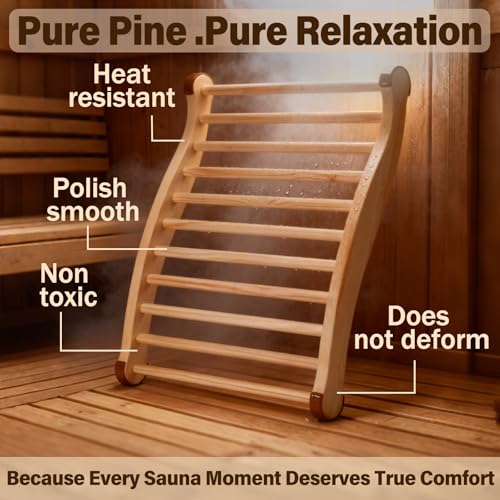 Zelmor Wooden Sauna Backrest – Non-Slip Infrared Sauna Back Rest Accessories