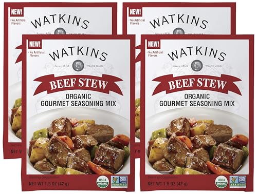 Watkins Organic Gourmet Seasoning Mix, Beef Stew, 1.5 Oz. Pouch, 1 Count (Pack of 4)