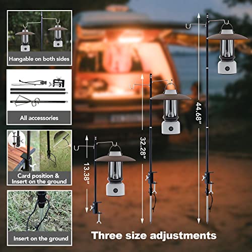 Led Camping Lantern Usb Rechargeable, Upgrade Telescopic Rod Waterproof Tent Light, 5 Light Modes Portable Ultra Bright Lantern Flashlight With Base Bracket For Emergency, Home Outdoor #TOP1