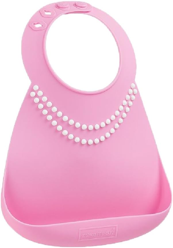 Bib Silicone Pearls rosa-make My Day